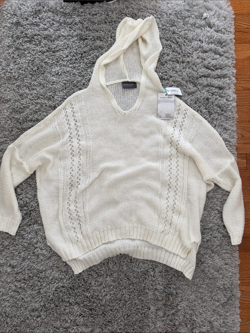 Wooden Ships Boho Hoodie Cotton Breaker White -m/l